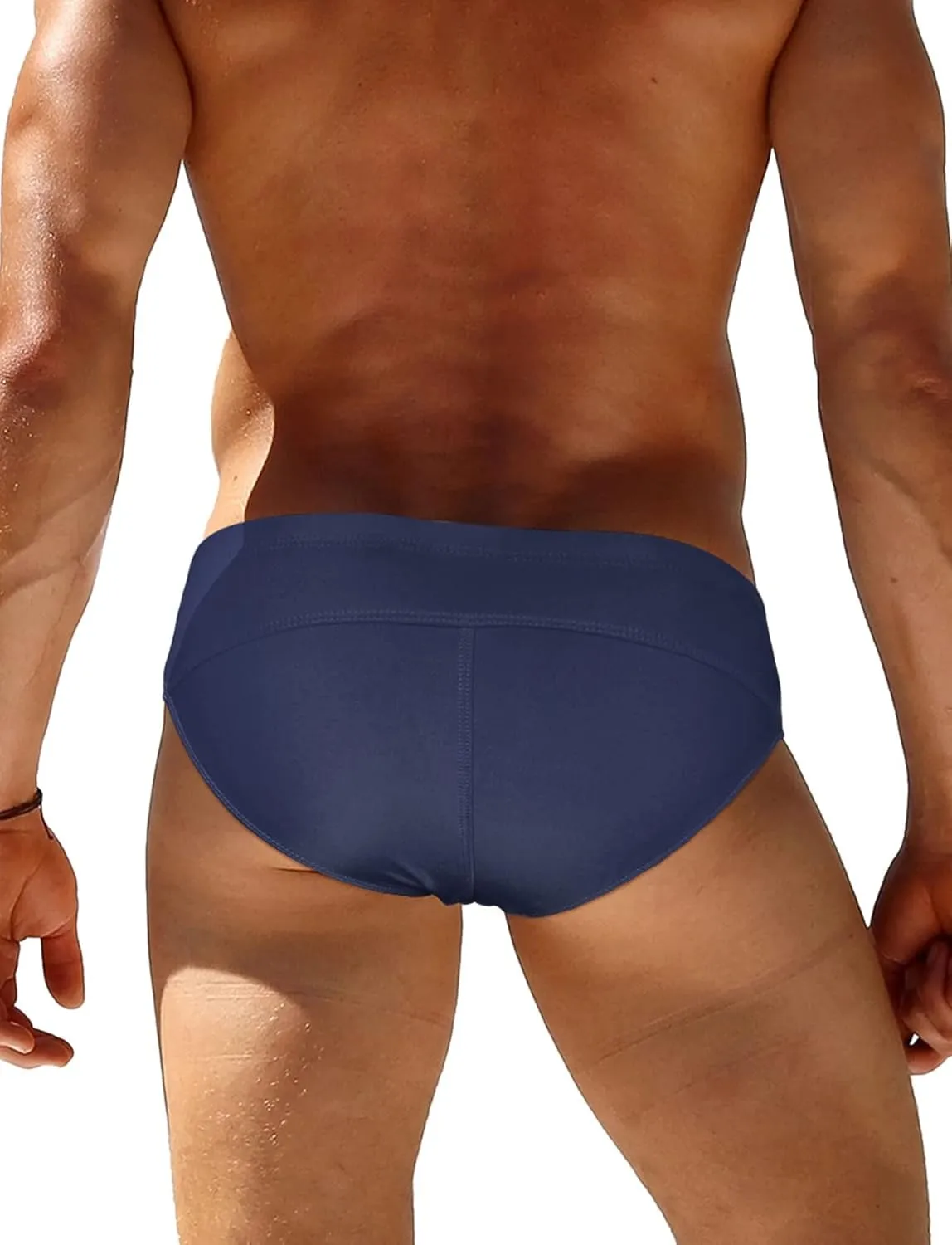 SEAUR Mens Sexy Bikini Swim Briefs Stretch Low Rise Swimsuit Casual Beach Swimwear Quick Dry Athletic Bathing Suit