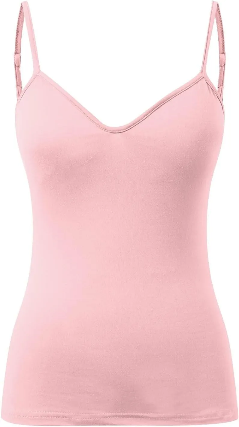 Shelf Bra Camisole Tops for Women Spaghetti Strap Tank Top Yoga Cotton Cami Shirts