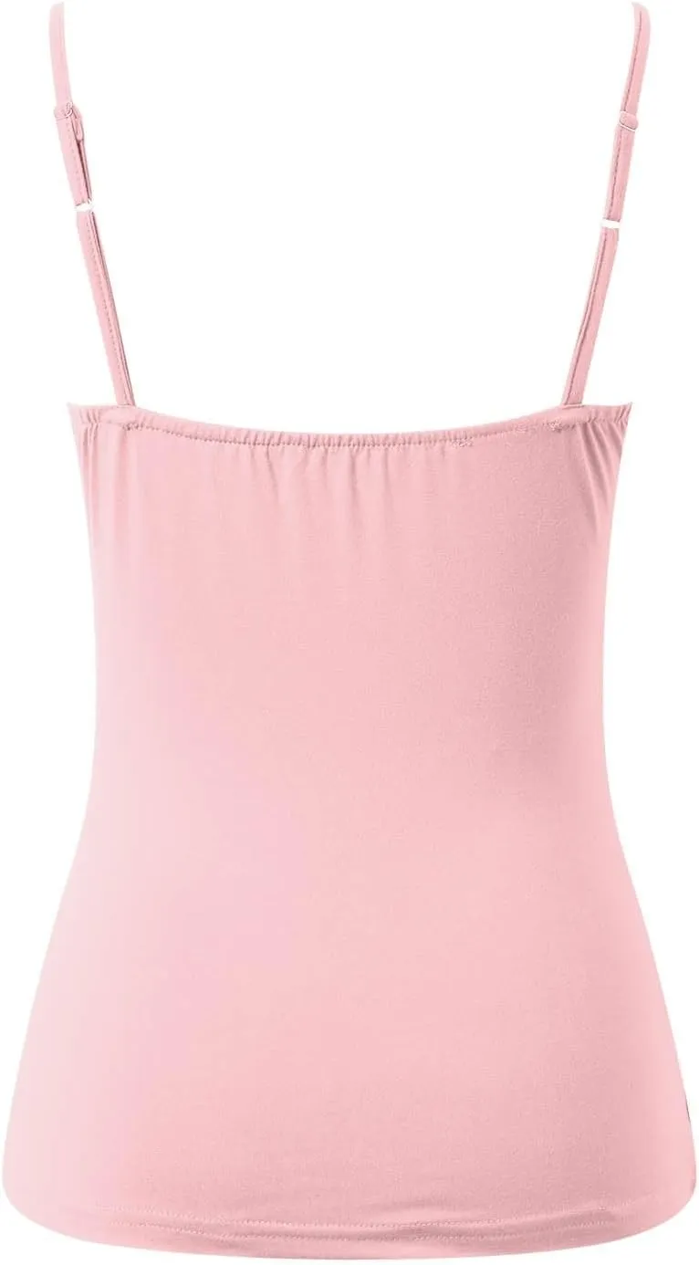 Shelf Bra Camisole Tops for Women Spaghetti Strap Tank Top Yoga Cotton Cami Shirts
