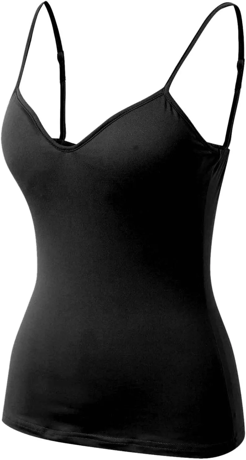 Shelf Bra Camisole Tops for Women Spaghetti Strap Tank Top Yoga Cotton Cami Shirts