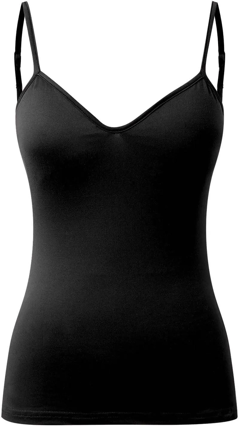 Shelf Bra Camisole Tops for Women Spaghetti Strap Tank Top Yoga Cotton Cami Shirts