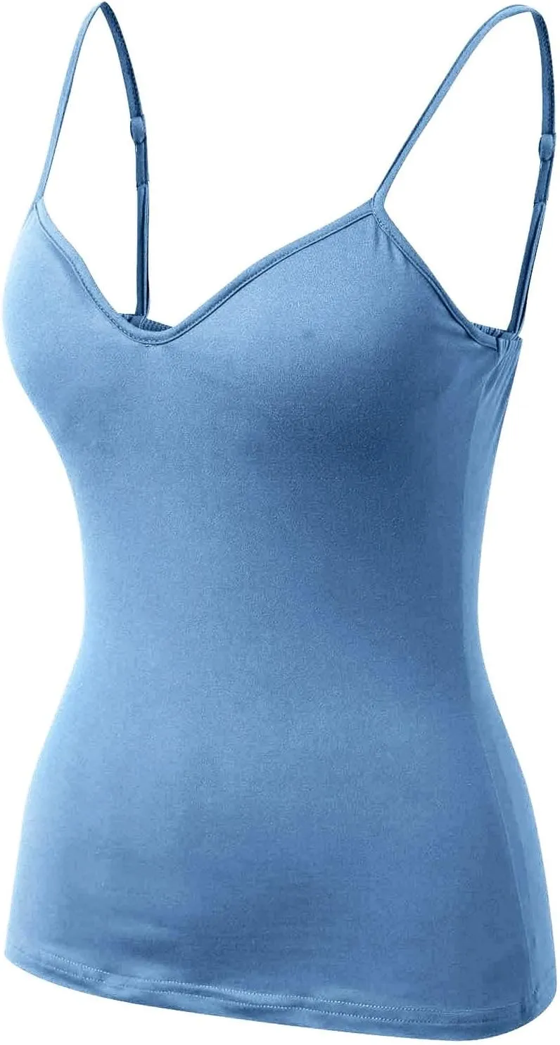 Shelf Bra Camisole Tops for Women Spaghetti Strap Tank Top Yoga Cotton Cami Shirts