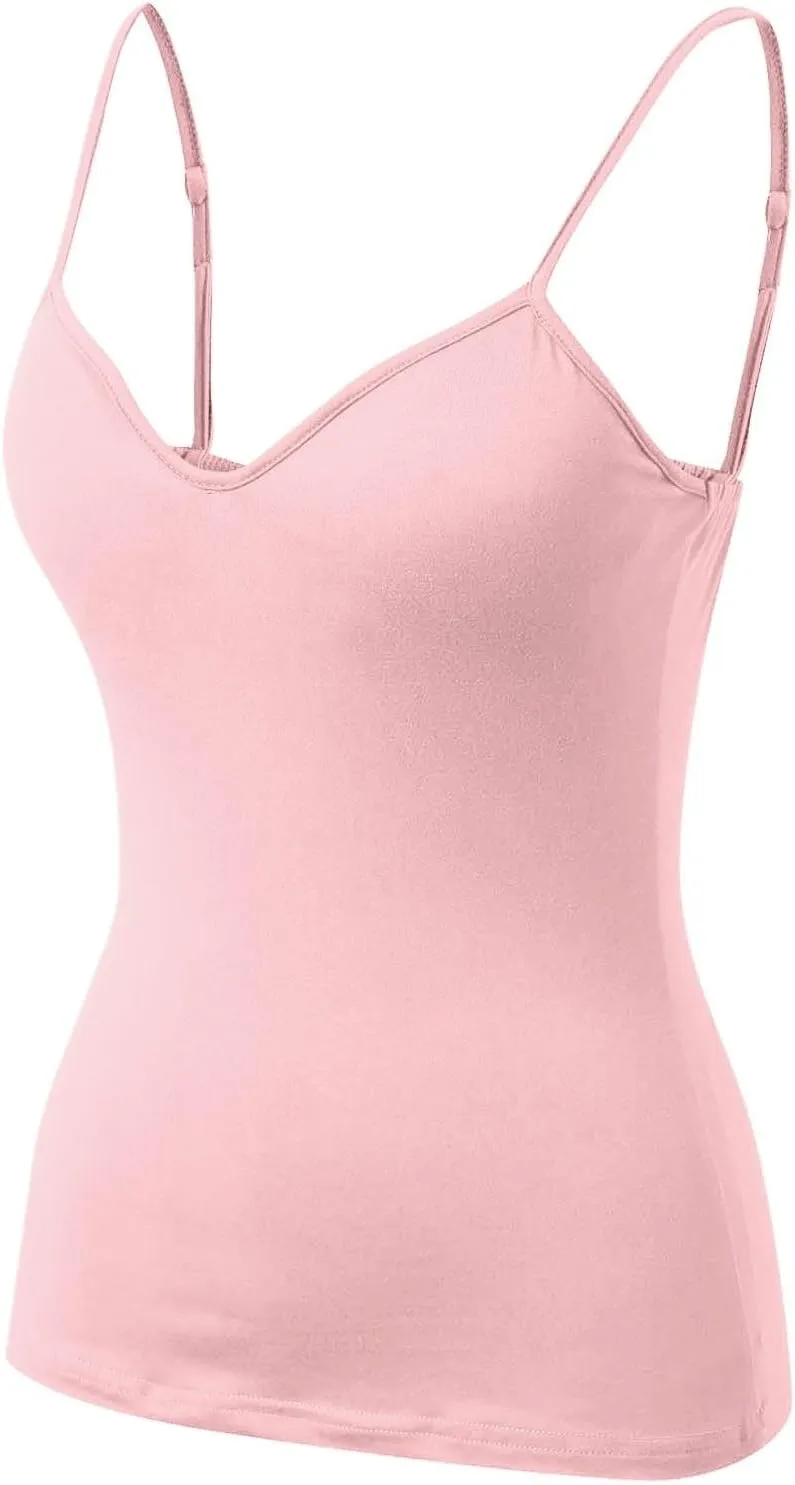 Shelf Bra Camisole Tops for Women Spaghetti Strap Tank Top Yoga Cotton Cami Shirts