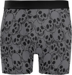 Skull Head Print Mens Boxer Briefs Stretch Breathable Underwear Fly Front With Pouch S-XXL
