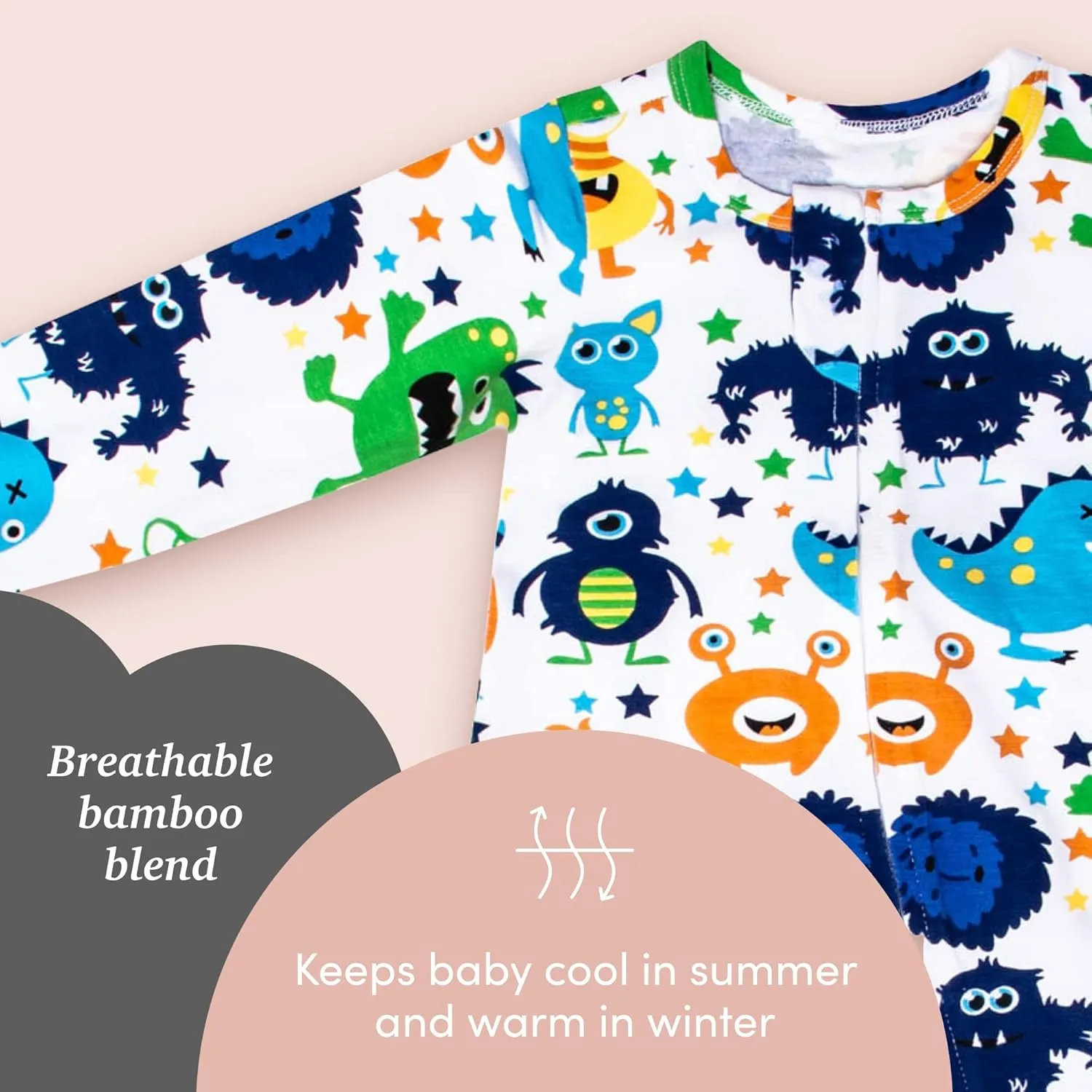 SleepingBaby Soft and Breathable Pajamas with Zipper Convenience for Easy Diaper Changes