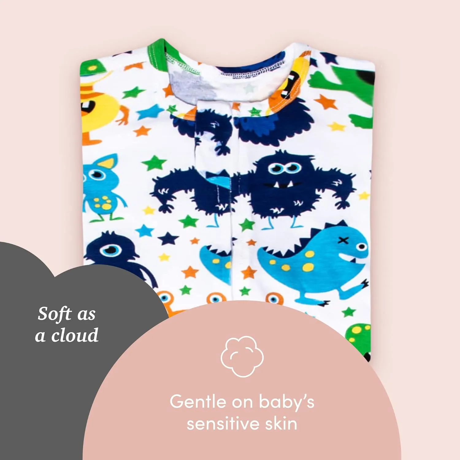 SleepingBaby Soft and Breathable Pajamas with Zipper Convenience for Easy Diaper Changes