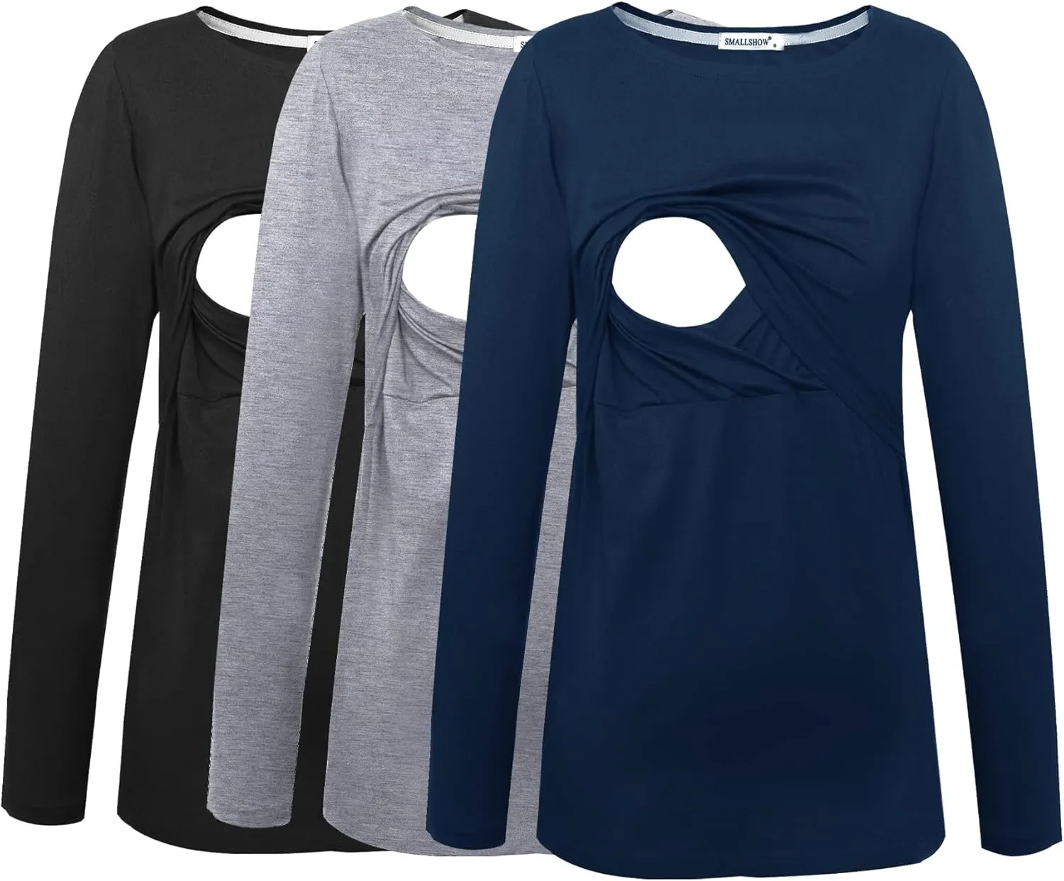 Smallshow Women's Maternity Nursing Tops Comfy Long Sleeve Breastfeeding T-Shirt