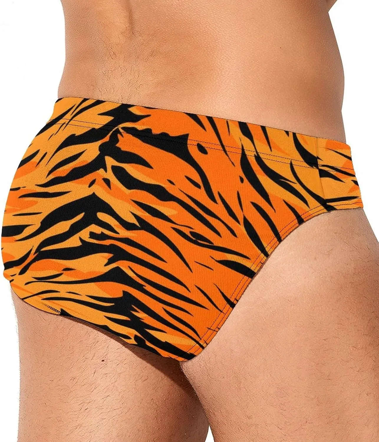 Supdreamc Men's Low Rise Swimwear Briefs Print Bikini Swimsuit