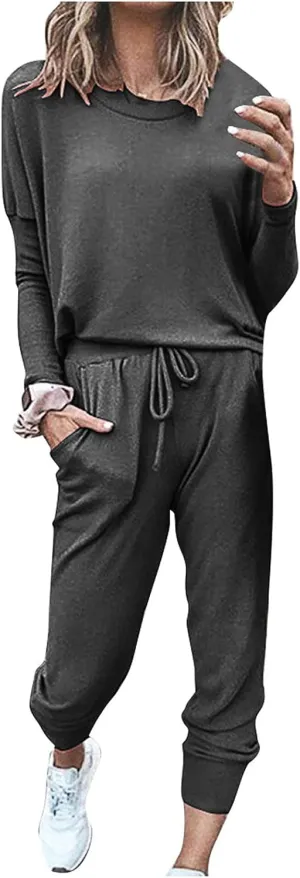 Sweat Suits for Women Set Loungewear Jogger Two Piece Outfit Set 2 Piece Tracksuits Casual Long Pant Set With Pockets