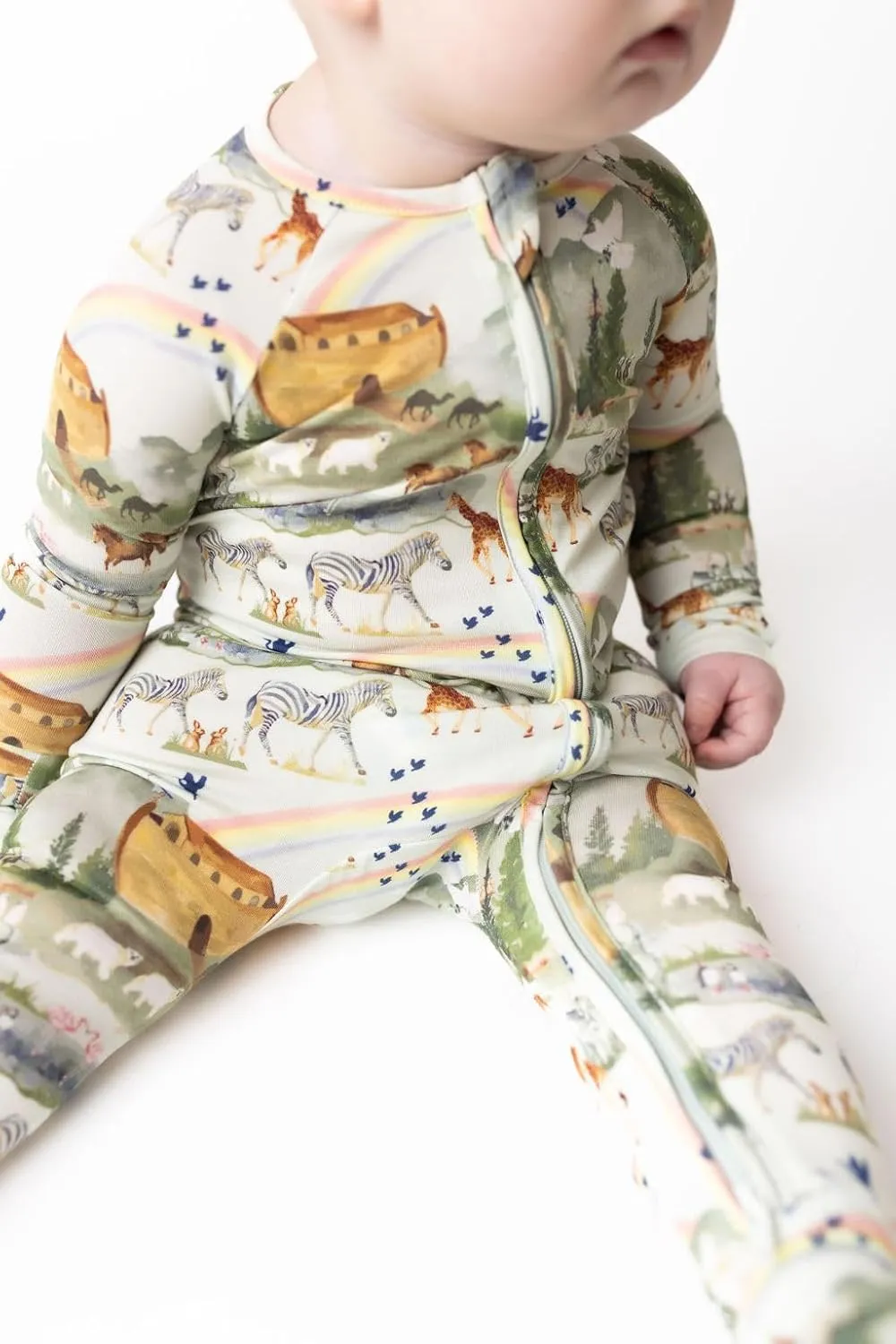 Tiny Revival Baby Zipper Pajamas Sleepers–Hypoallergenic, Newborn to Toddler, Tencel Modal, Soft–Bible Clothing