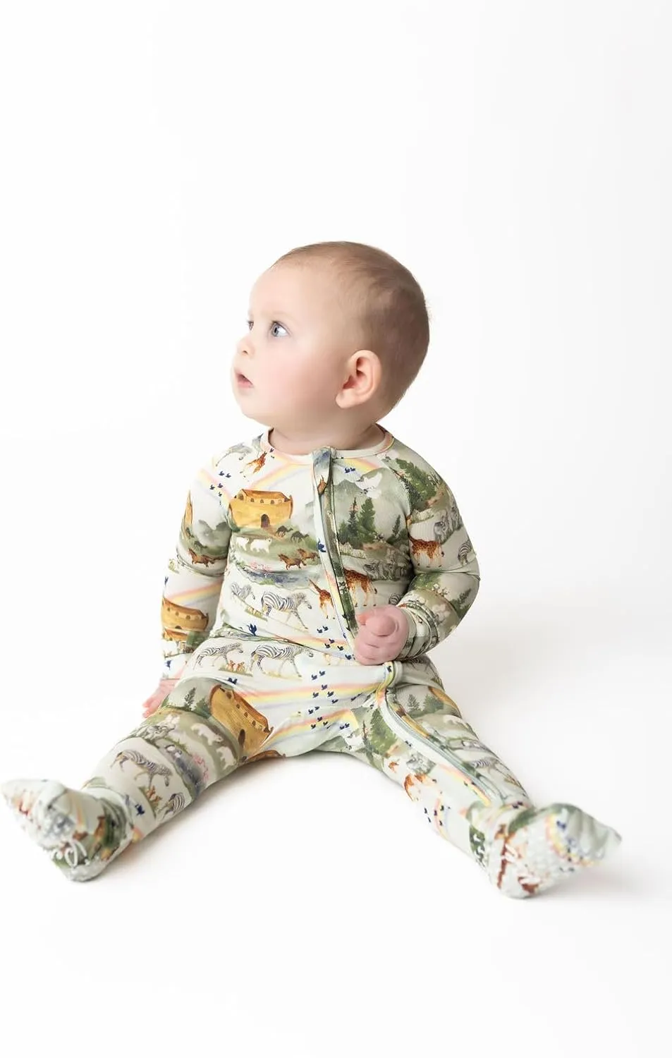 Tiny Revival Baby Zipper Pajamas Sleepers–Hypoallergenic, Newborn to Toddler, Tencel Modal, Soft–Bible Clothing