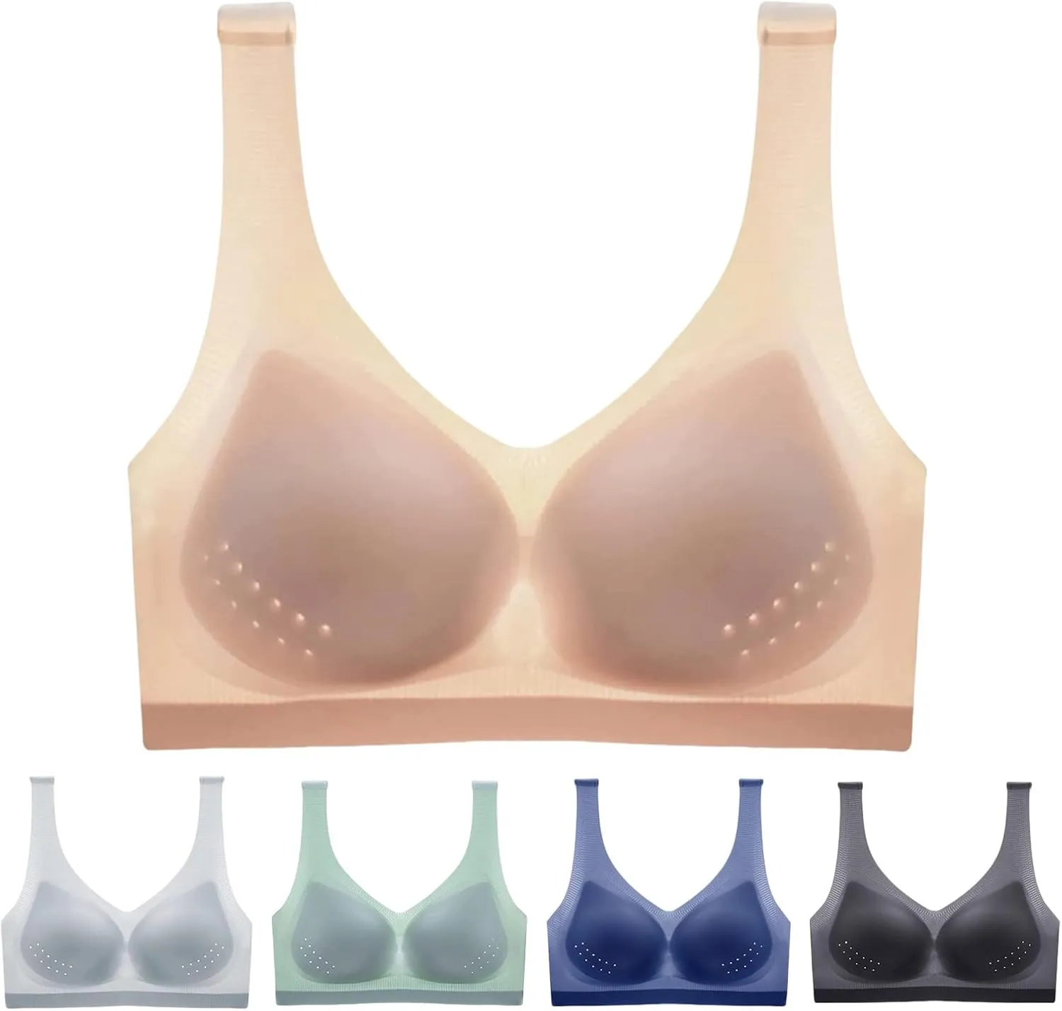 Ultra-Thin Ice Silk Bra for Women Breathable Cup Vest Comfortable Sport Bras Wireless Cooling Unpadded Bras