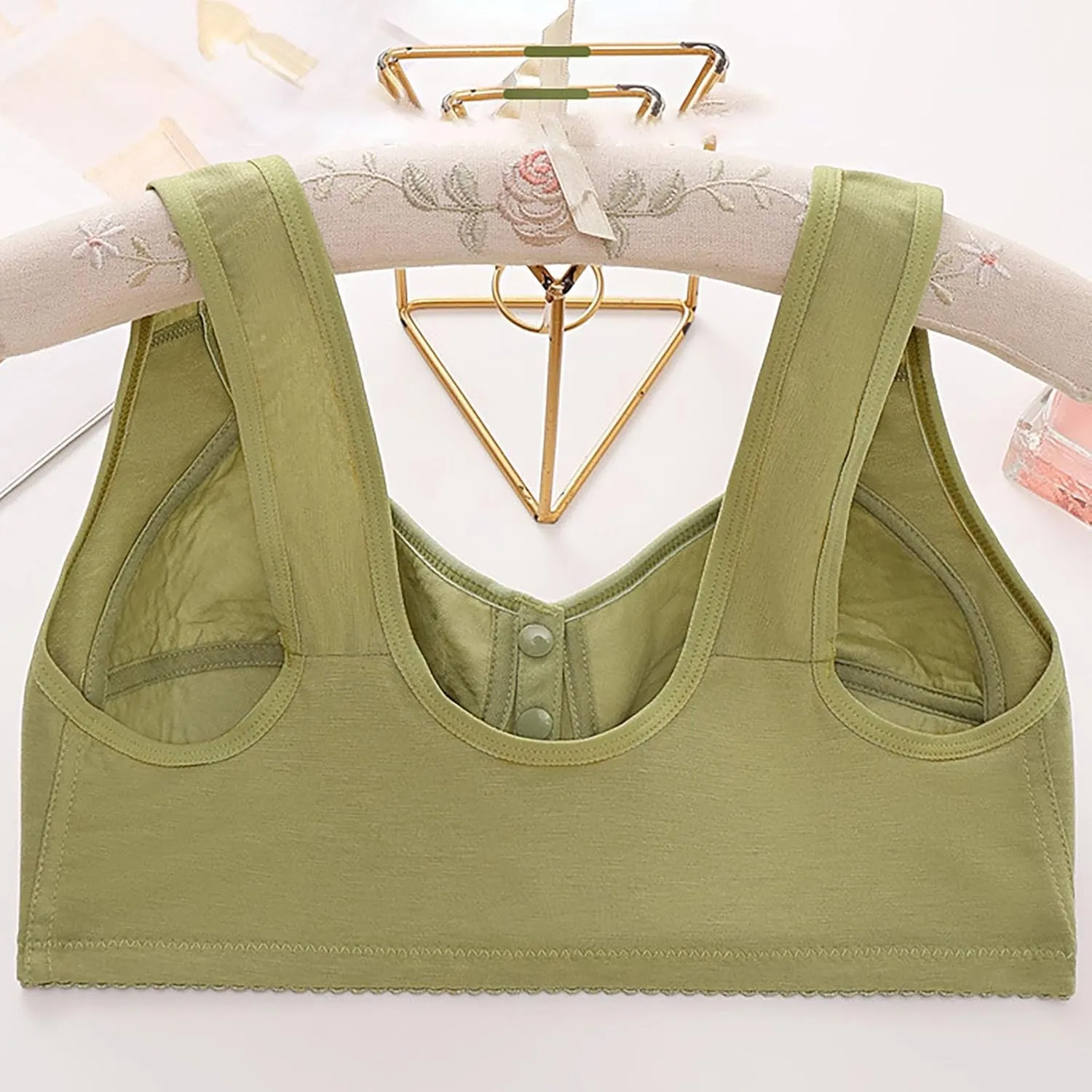 V Neck Criss Cross Back Padded Yoga Bra Bra Gathered Anti Sagging Non Ring Middle and Old Seamless High Impact Yoga