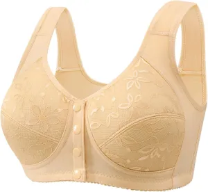 V Neck Criss Cross Back Padded Yoga Bra Bra Gathered Anti Sagging Non Ring Middle and Old Seamless High Impact Yoga