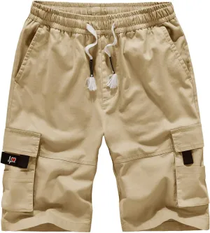 VtuAOL Women's Cargo Shorts Elastic Waist Comfy Cotton Loose Fit Shorts