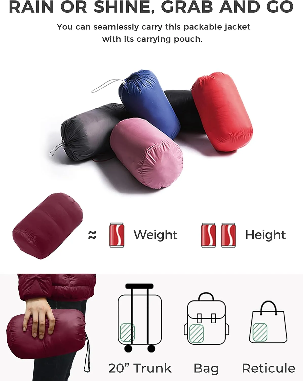 Wantdo Women's Hooded Packable Ultra Light Weight Short Down Jacket