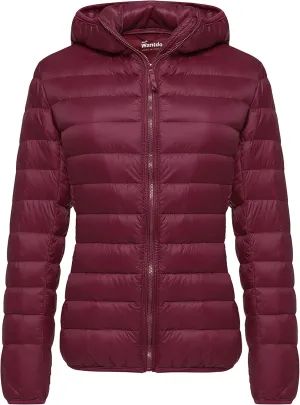 Wantdo Women's Hooded Packable Ultra Light Weight Short Down Jacket