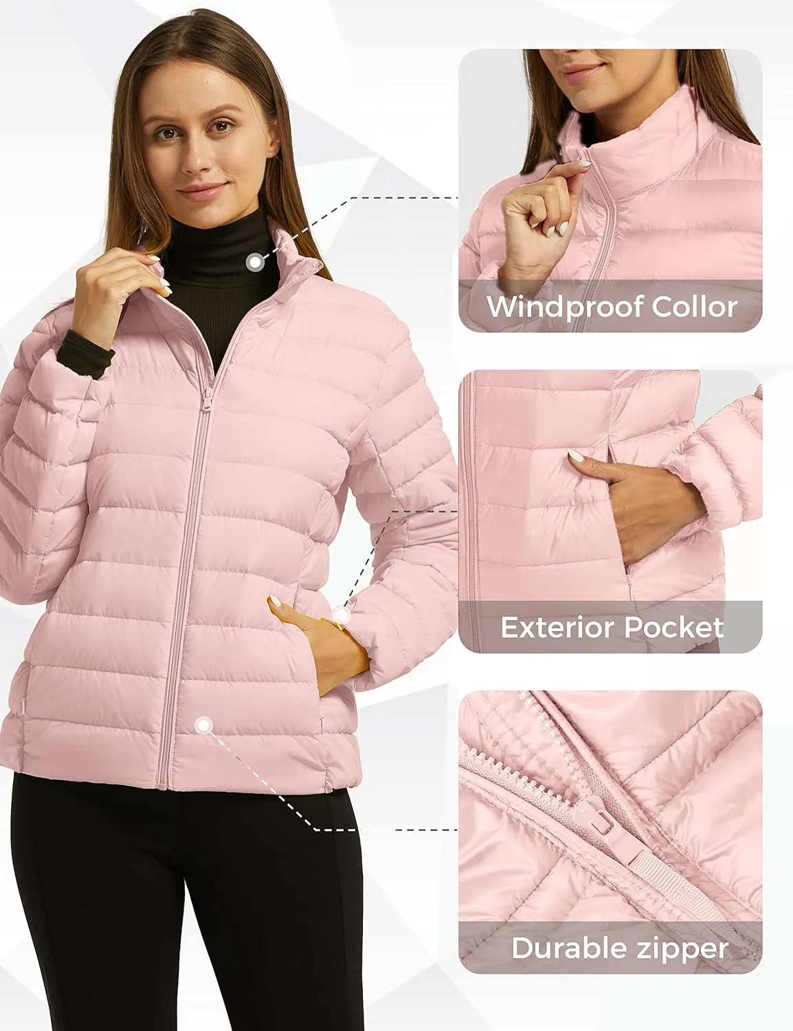wantdo Women's Packable Ultra Light Weight Short Down Jacket