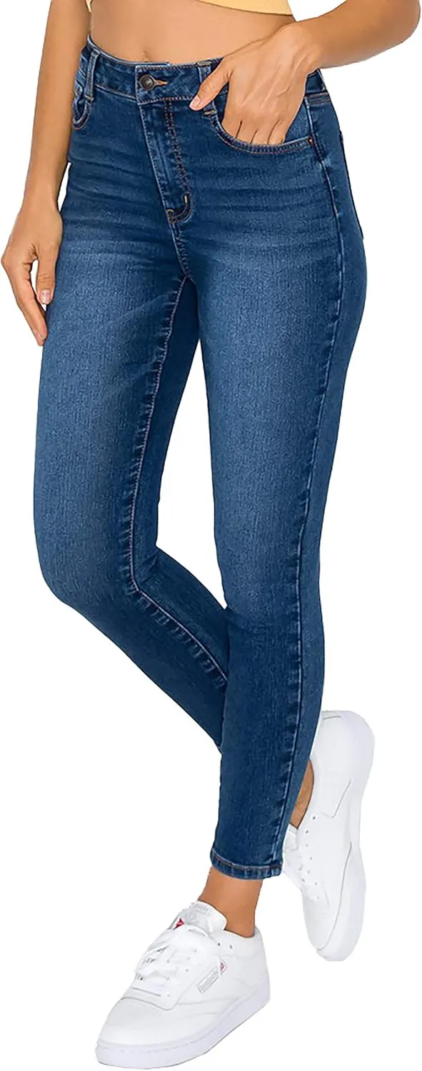 WAX JEAN Women's High Waisted Ankle Skinny 'Comfy Knit Denim' Jeans
