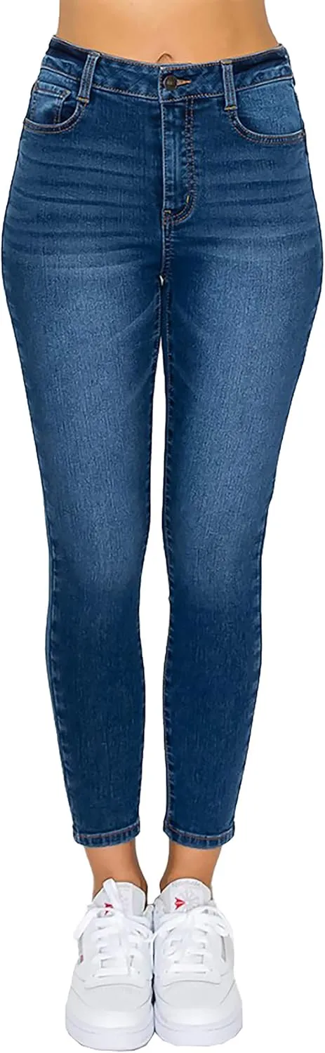 WAX JEAN Women's High Waisted Ankle Skinny 'Comfy Knit Denim' Jeans