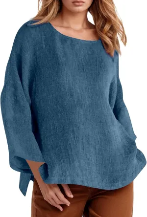 Women Buttons Cotton Linen Short Sleeve T Shirt Summer Henley Casual Plus Size Tunic Tops V-Neck Loose Tshirts