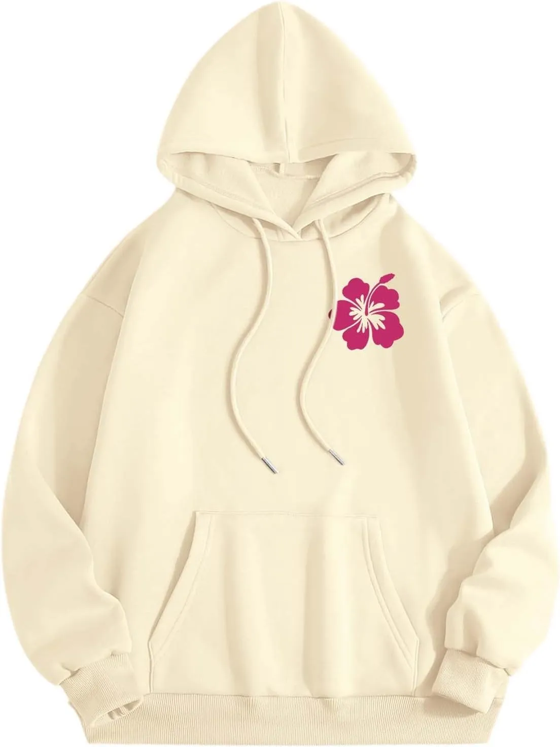 Women Graphic Summer Waves Chill Enjoy Letter Hoodie Oversized Drawstring Sweatshirt with Kangaroo Pocket