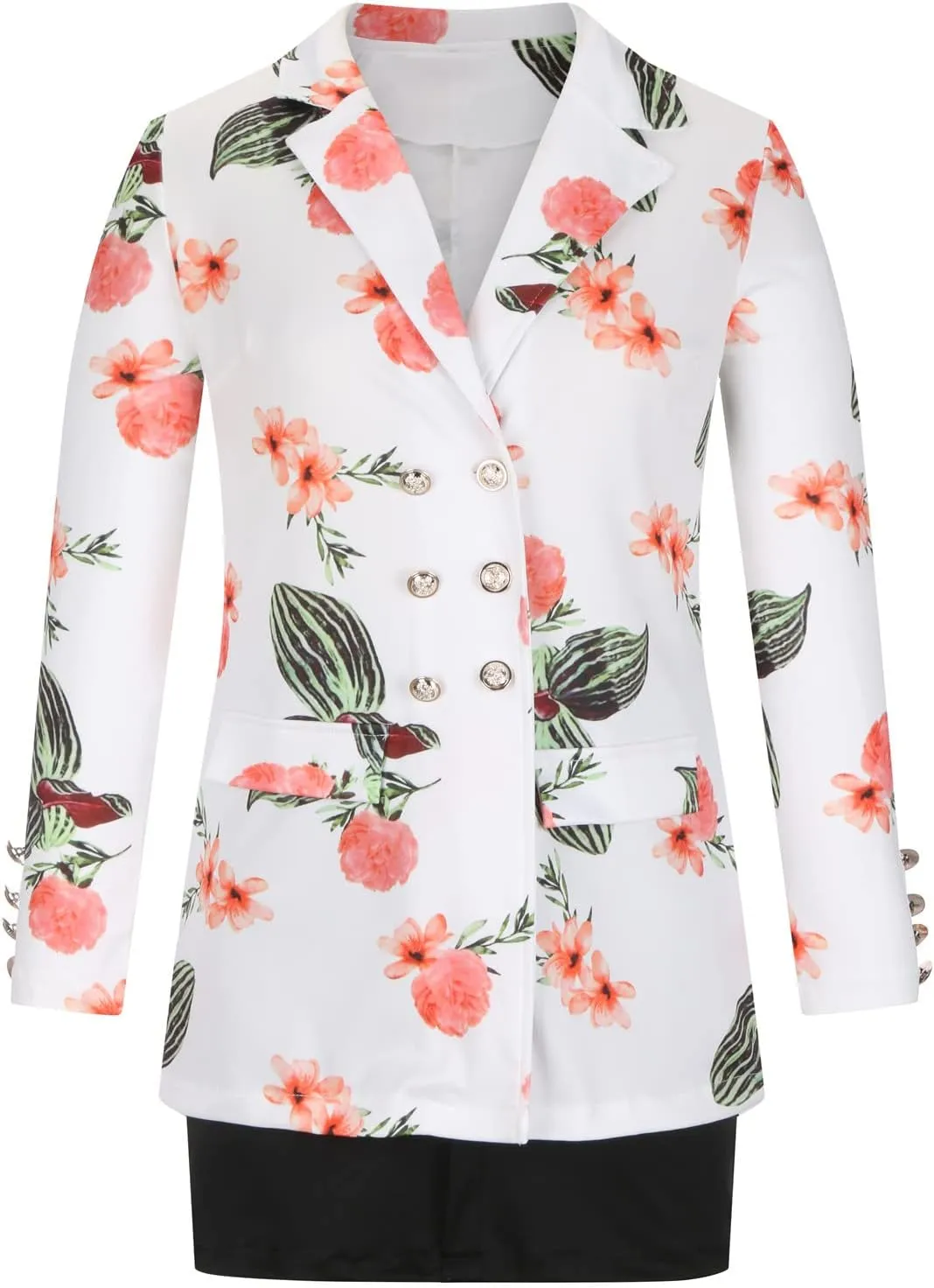 Women's 2 Piece Outfits Elegant Double Breasted Long Sleeve Blazer Jacket and Mini Skirt Set Business Casual Suits