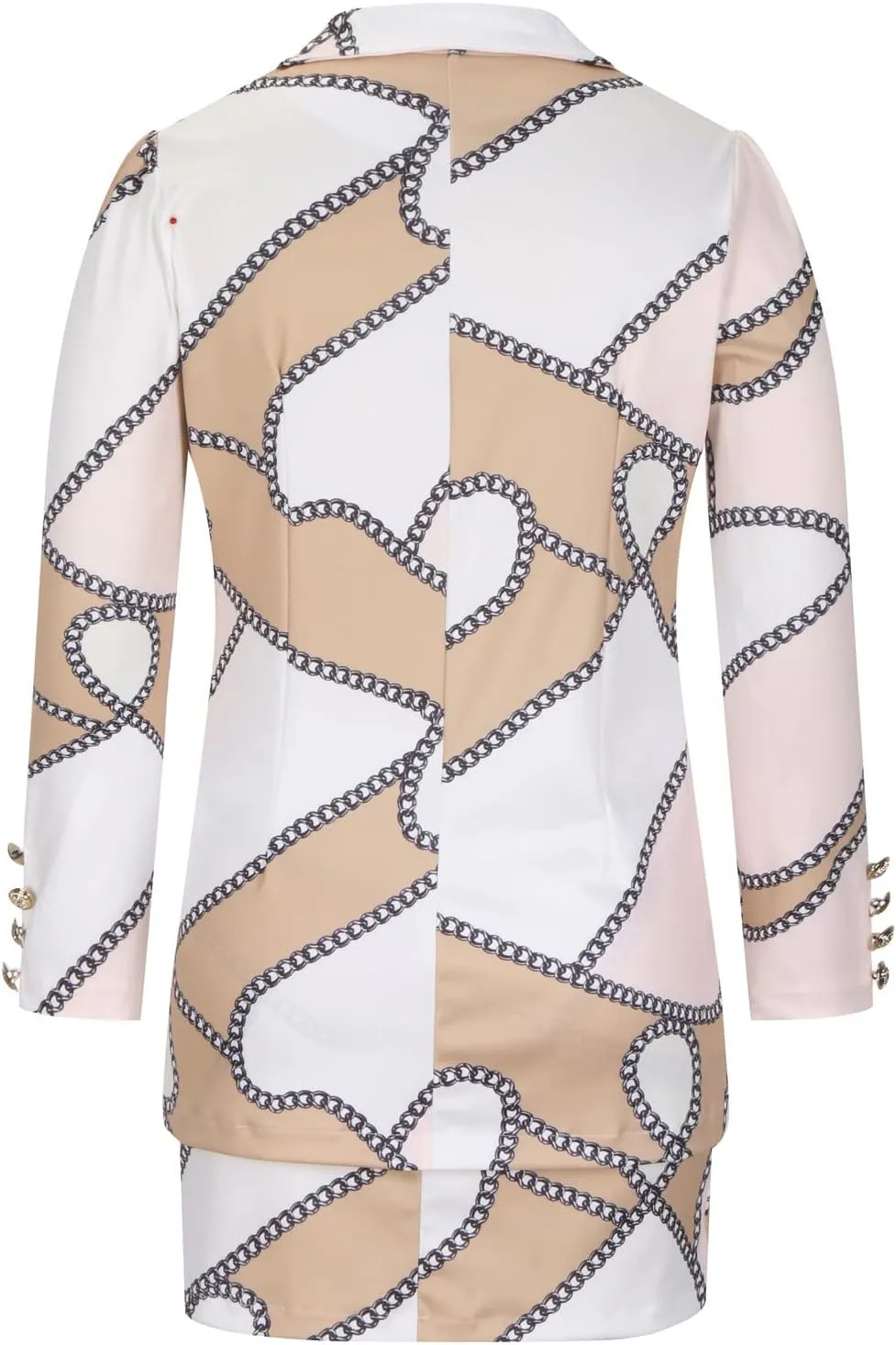 Women's 2 Piece Outfits Elegant Double Breasted Long Sleeve Blazer Jacket and Mini Skirt Set Business Casual Suits
