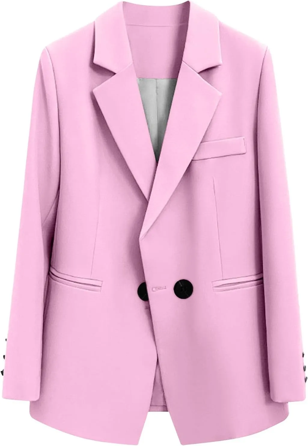 Womens Blazer 2 Piece Outfits Business Work Oversized Jacket Wide Leg Dress Pants Dressy Casual Suit Set with Pocket