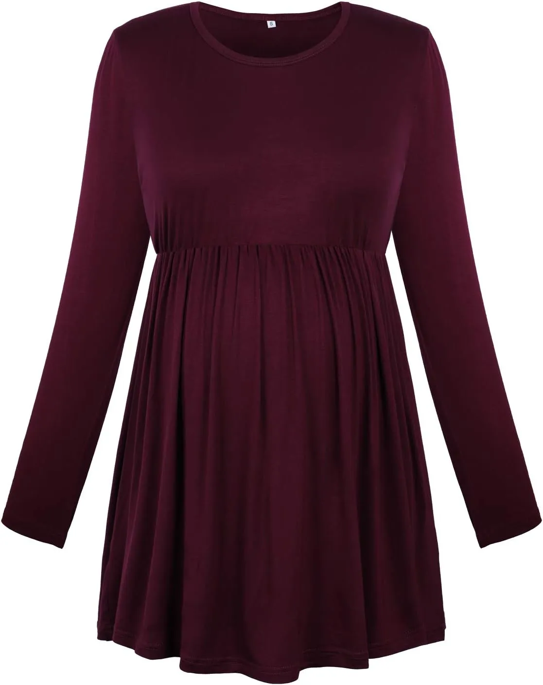 Womens Flattering Maternity Tops Comfy Short Sleeve Pleated Pregnancy Shirt