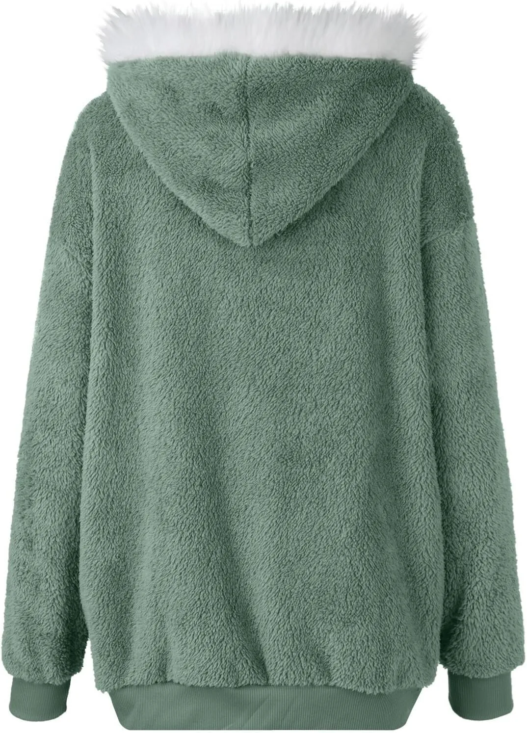 Women's Fleece Jackets and Coats Zip Up Hooded Color Block Patchwork Coat Thick Warm Fuzzy Sherpa Outerwear