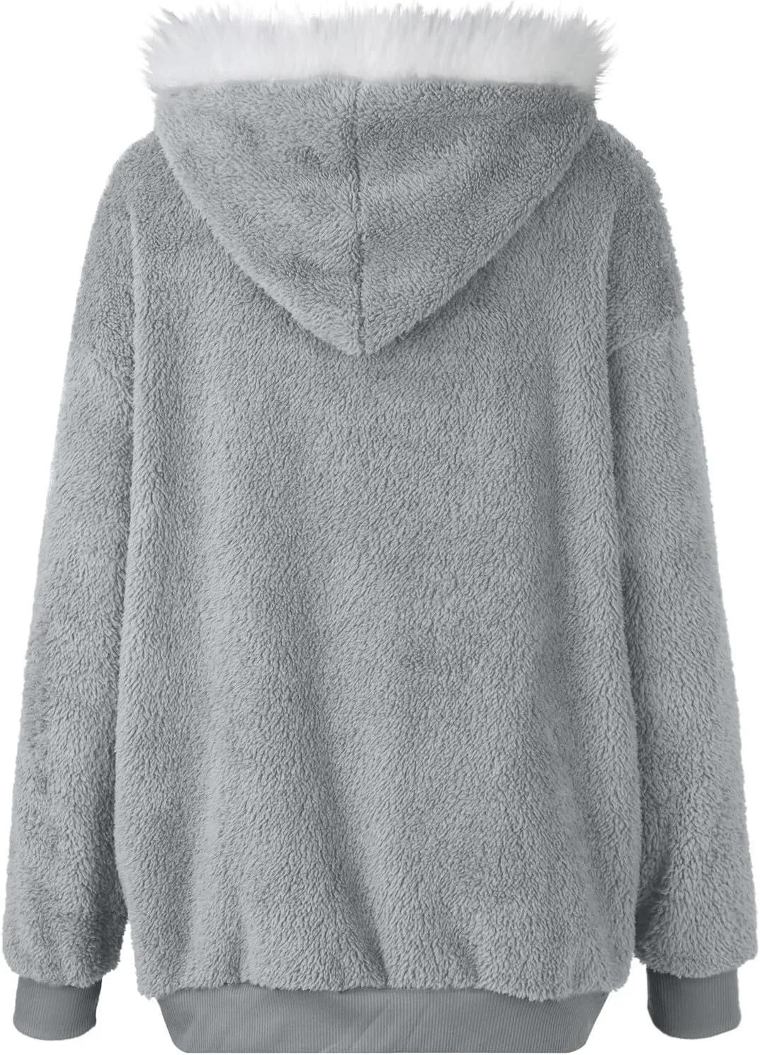 Women's Fleece Jackets and Coats Zip Up Hooded Color Block Patchwork Coat Thick Warm Fuzzy Sherpa Outerwear