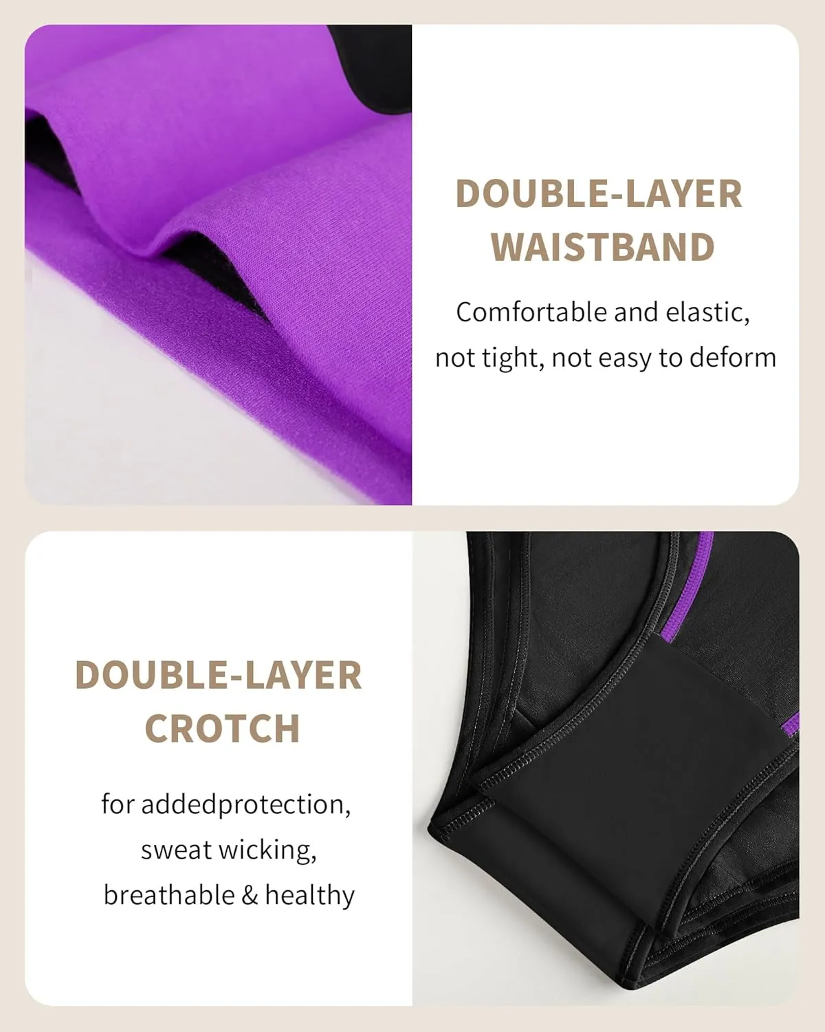 Women's High Waisted Cotton Underwear Tummy Control Underwear Stretch Soft Full Coverage Briefs Panties Multipack