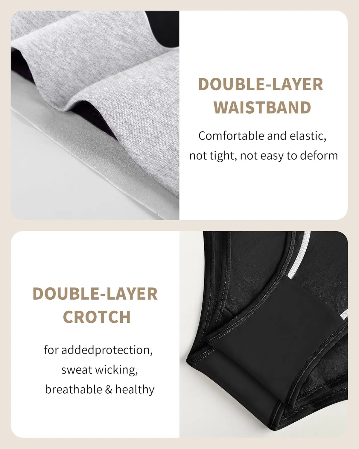 Women's High Waisted Cotton Underwear Tummy Control Underwear Stretch Soft Full Coverage Briefs Panties Multipack