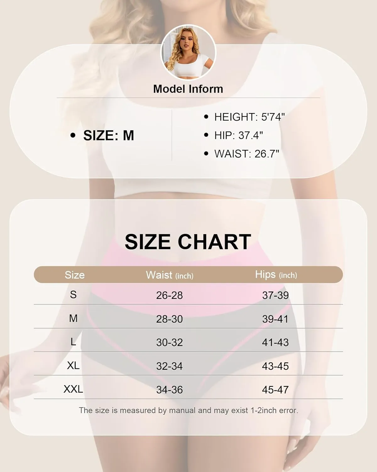 Women's High Waisted Cotton Underwear Tummy Control Underwear Stretch Soft Full Coverage Briefs Panties Multipack