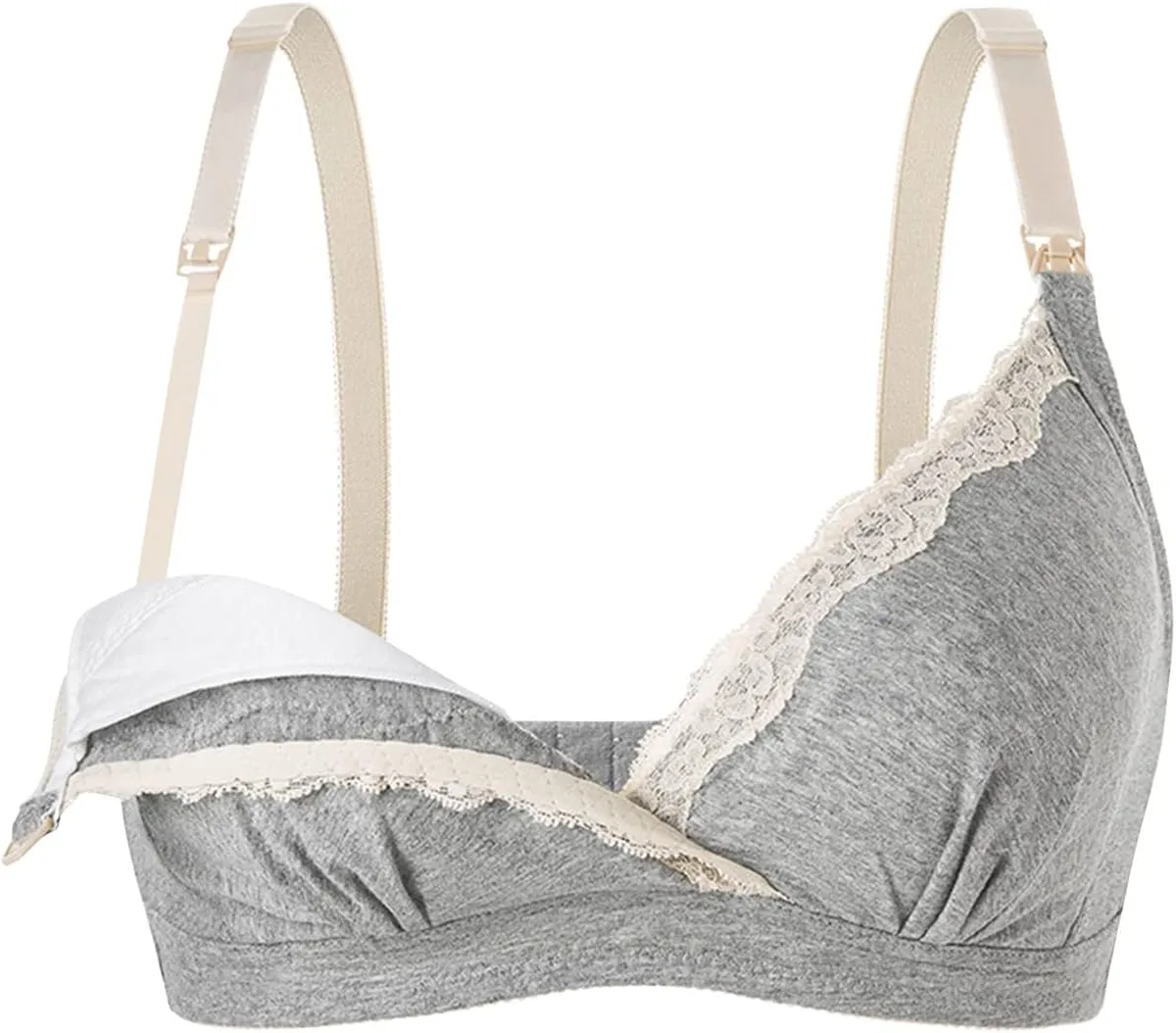 Women's Lace Nursing Bra Wirefree Padded Breastfeeding Maternity Bralette Cute Pregnancy Wrap V Neck Push Up Bras
