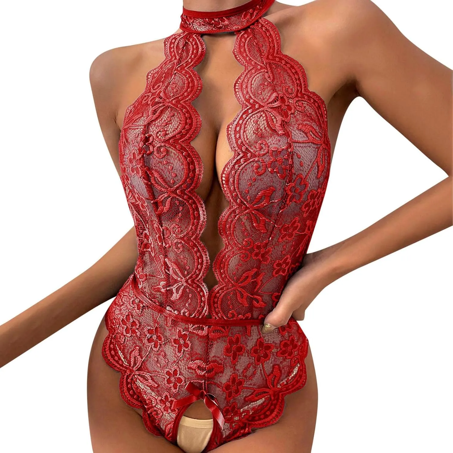 Womens Lingerie Lace 3Pc Bodysuit Outfit Sexy Tights Soft Wicked Sexy Outfit