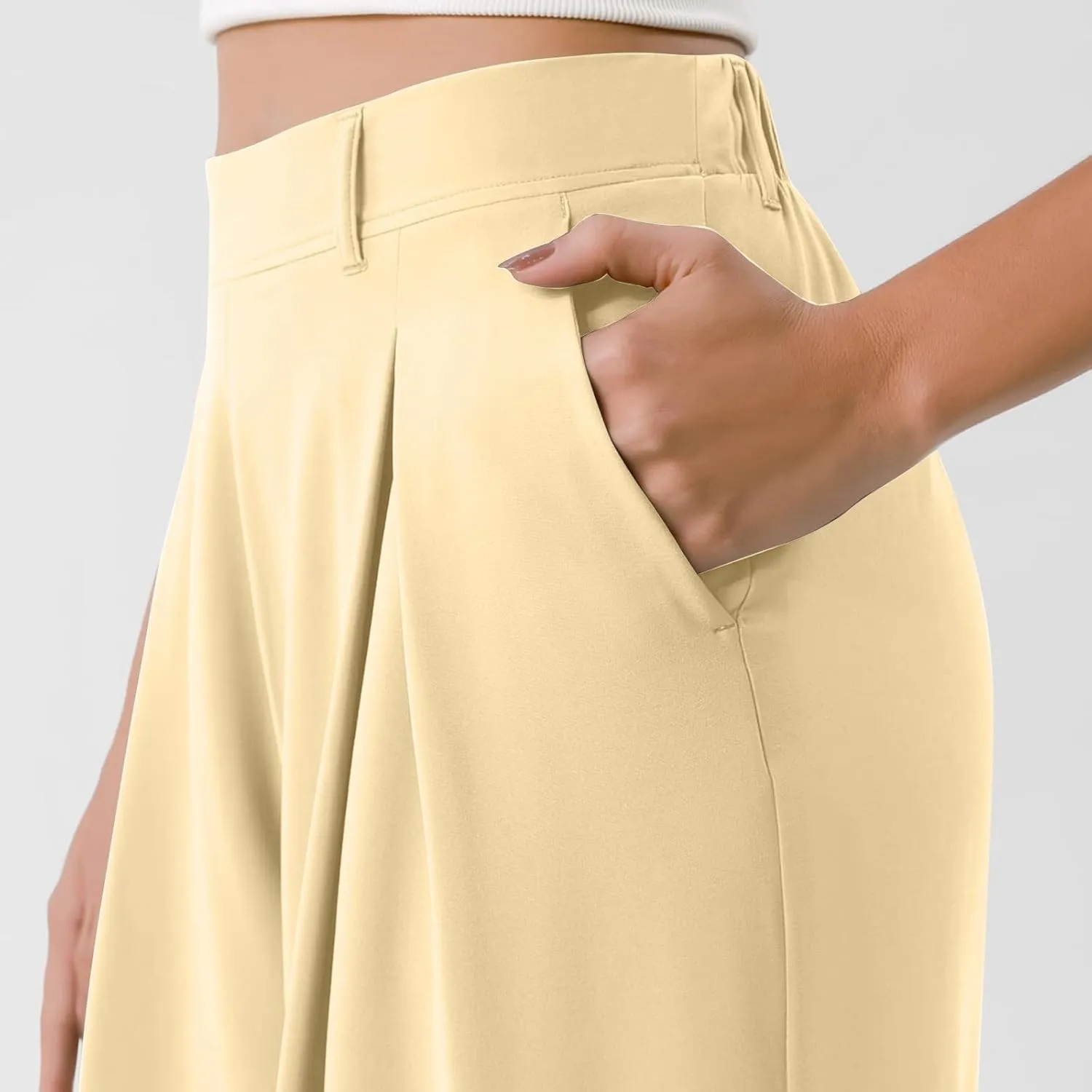 Women's Pants Formal Straight Slacks High Waist Loose Casual Pants Wide Leg Fashion Trousers with Pockets