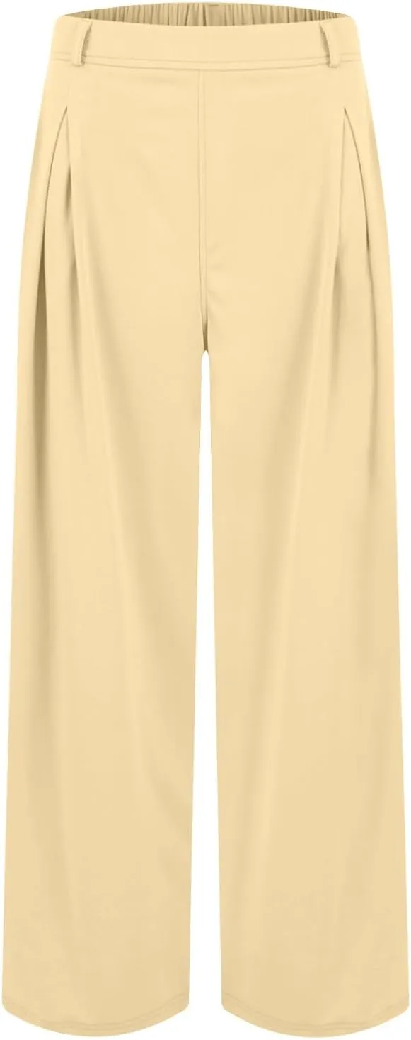 Women's Pants Formal Straight Slacks High Waist Loose Casual Pants Wide Leg Fashion Trousers with Pockets