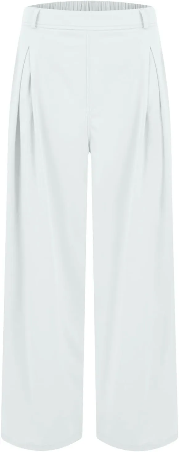 Women's Pants Formal Straight Slacks High Waist Loose Casual Pants Wide Leg Fashion Trousers with Pockets