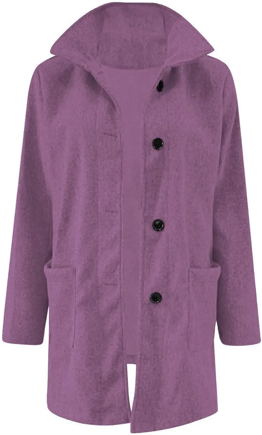 Womens Pea Coat Elegant Overcoat Single Breasted Winter Coat Dress Coat with Pockets