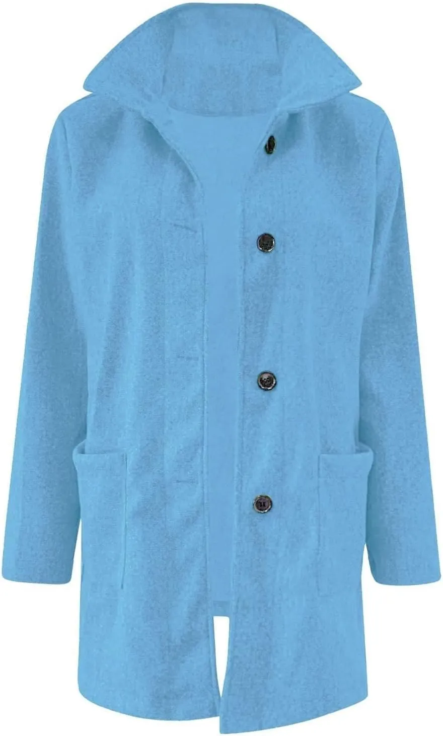 Womens Pea Coat Elegant Overcoat Single Breasted Winter Coat Dress Coat with Pockets