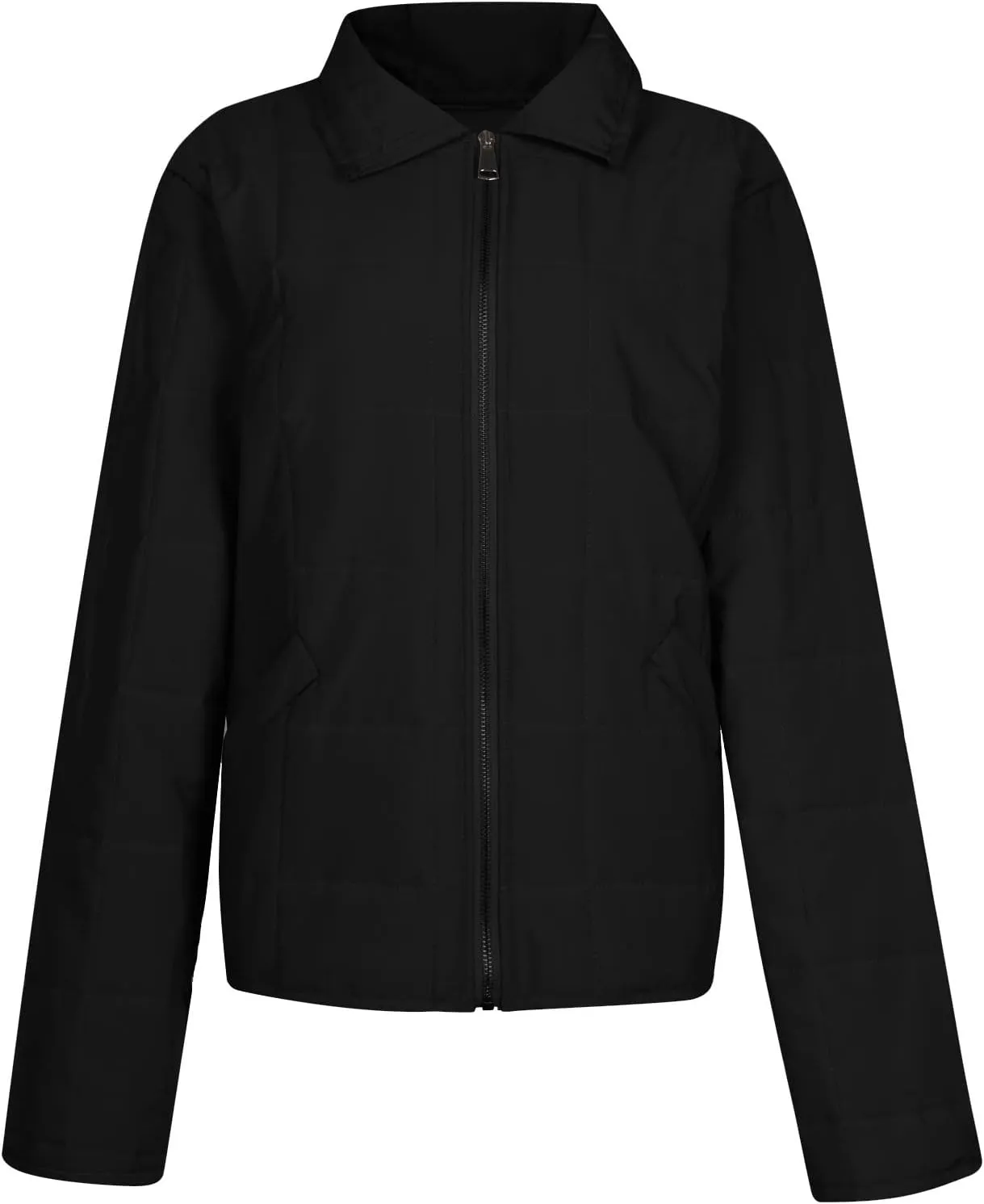 Women'S Quilted Lightweight Jackets Fall Casual Puffer Jacket Warm Winter Bomber Coats Oversized Outerwear Pockets