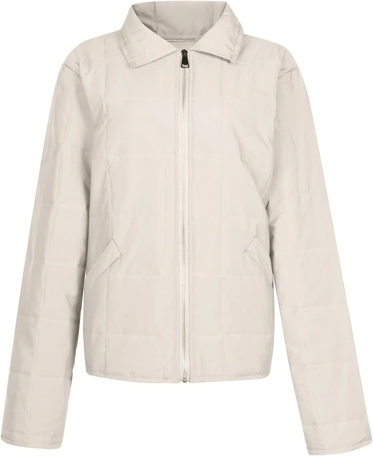 Women'S Quilted Lightweight Jackets Fall Casual Puffer Jacket Warm Winter Bomber Coats Oversized Outerwear Pockets