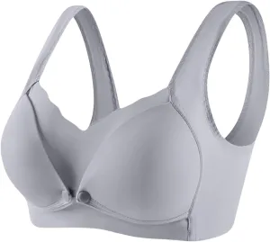 Women's Seamless Nursing Bra Front Botton Hook Back Daily Wireless Smoothly Stretchy Straps for Breastfeeding Bras