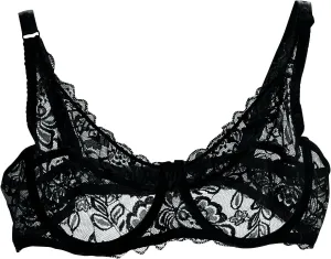 Women's Sexy Bra Sheer Lace Bra Floral Lace Bralettes Plus Size Full Coverage See Through Bralettes Mesh Soft Bras