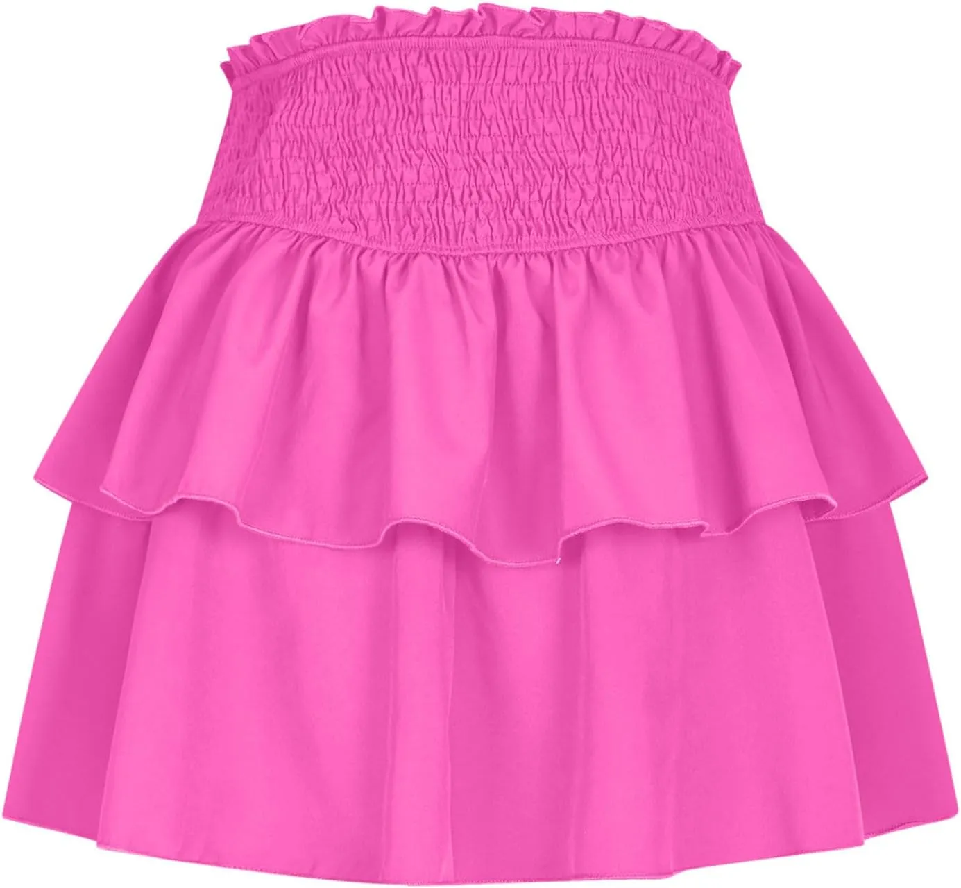 Womens Skorts Summer Casual Flowy Shorts A Line Elastic High Waist Mini Skirts Ruffle Tiered Layered Tennis Skirt