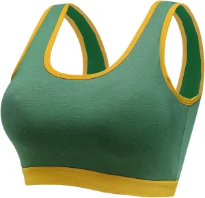 Womens Sports Bra High Support Breathable Comfortable Wireless Yoga Bras Summer Workout Scoop Neck Padded Crop Top