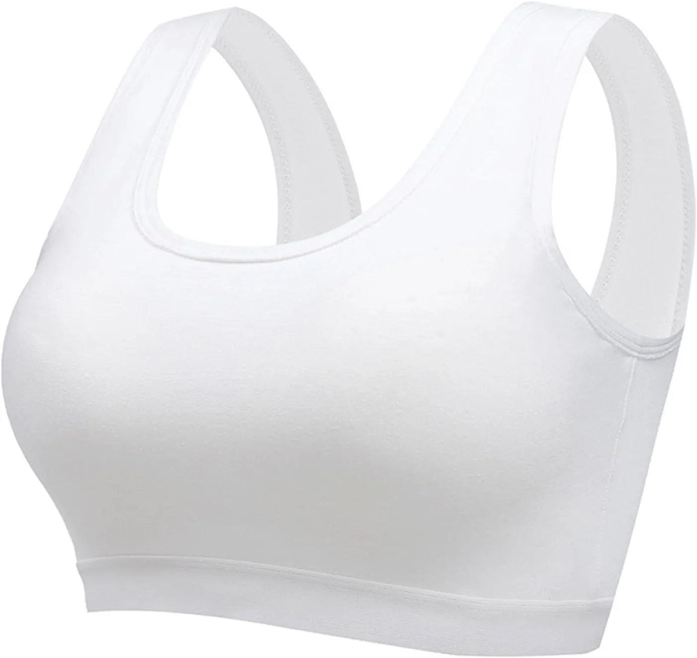 Womens Sports Bra High Support Breathable Comfortable Wireless Yoga Bras Summer Workout Scoop Neck Padded Crop Top