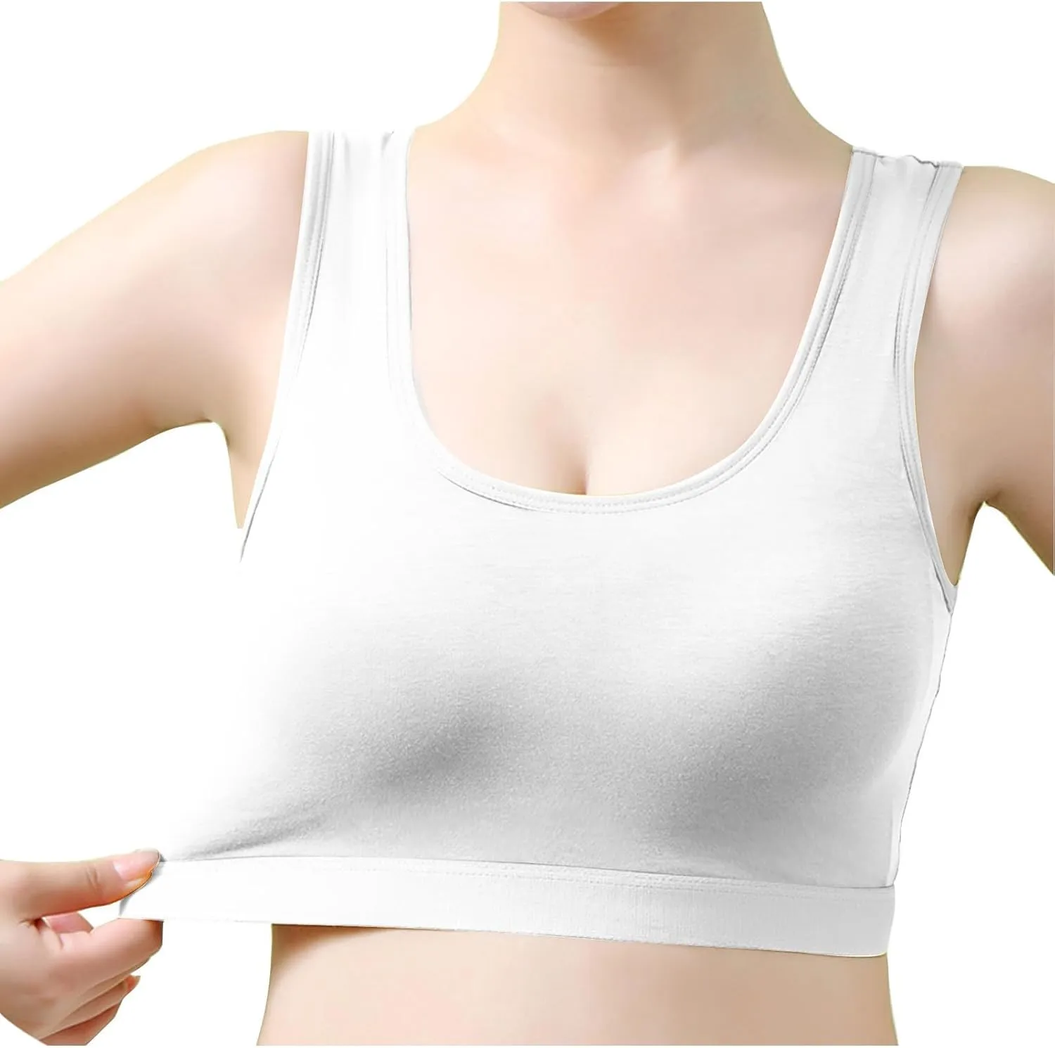 Womens Sports Bra High Support Breathable Comfortable Wireless Yoga Bras Summer Workout Scoop Neck Padded Crop Top